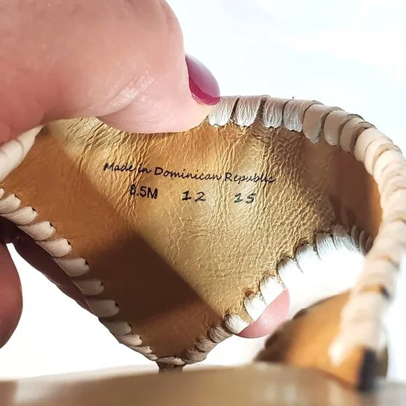 EUC Jack Rogers Alana Tassel Thong Sandal Navy White Leather Women's Size 8.5M - Picture 6 of 10